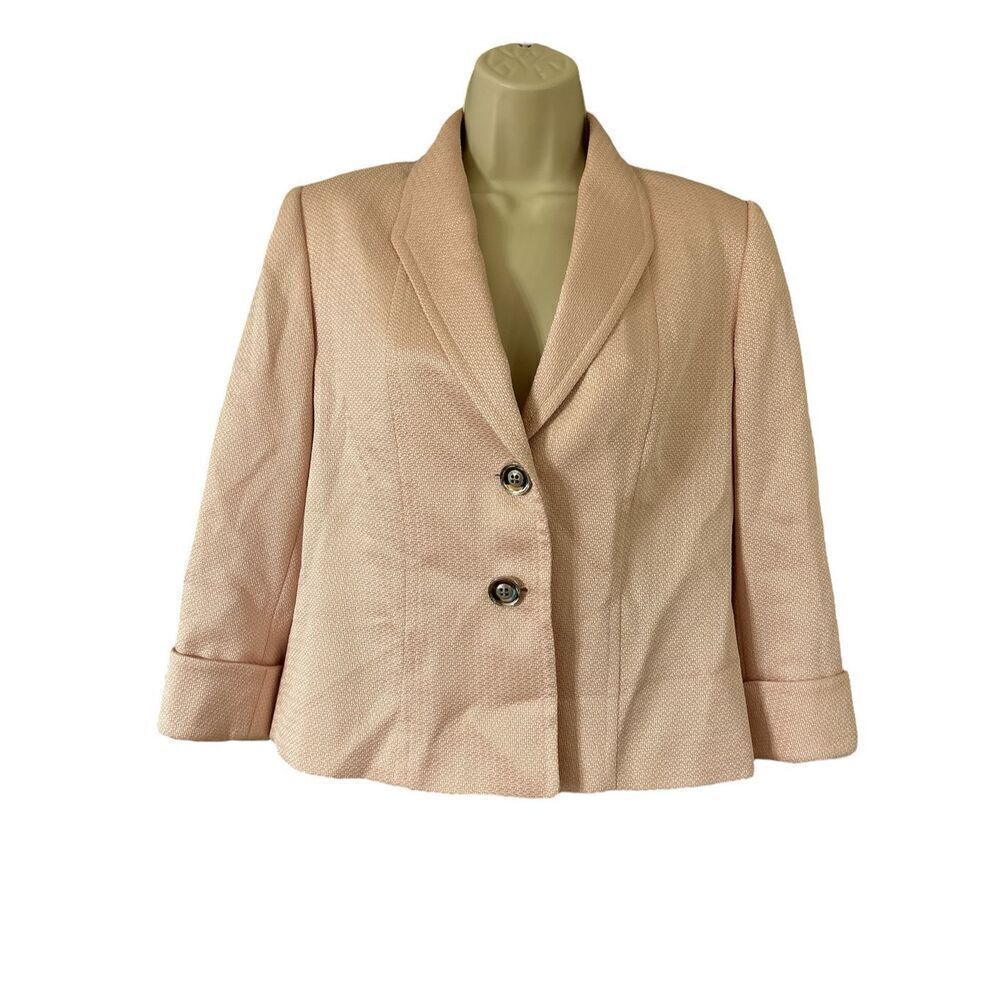 Tahari Women's Pink 2 Button Career Blazer Jacket Size 6P